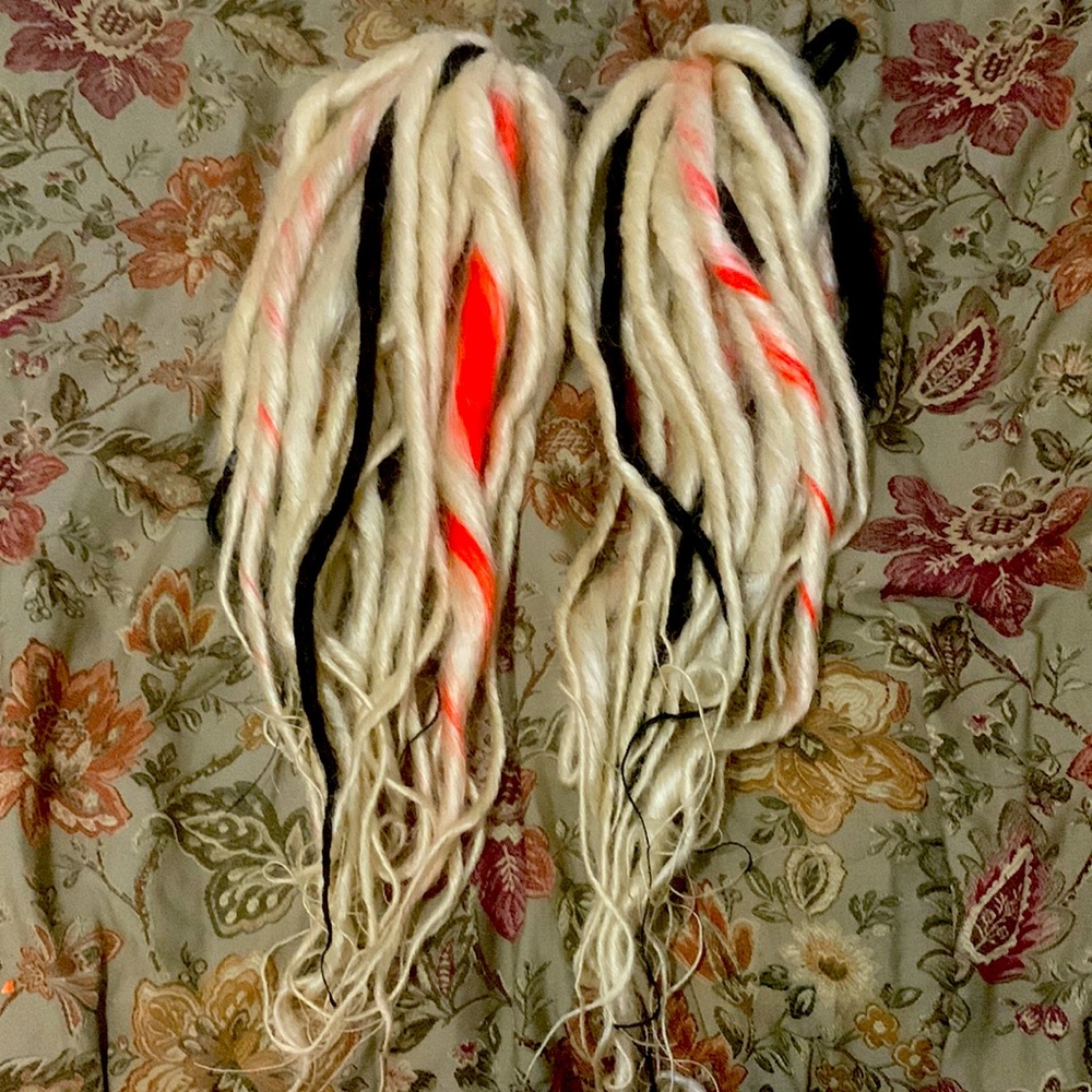 Cradle Falls Kanekalon 27” Blonde, Red, Black Dread Pony Falls Harley Quinn